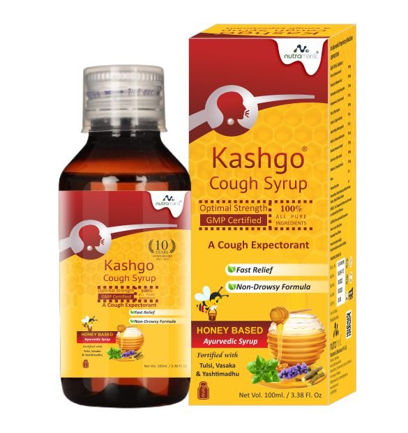 NutraMarck Kashgo Ayurvedic Honey Cough Syrup with Tulsi and Mulethi – 100 ml