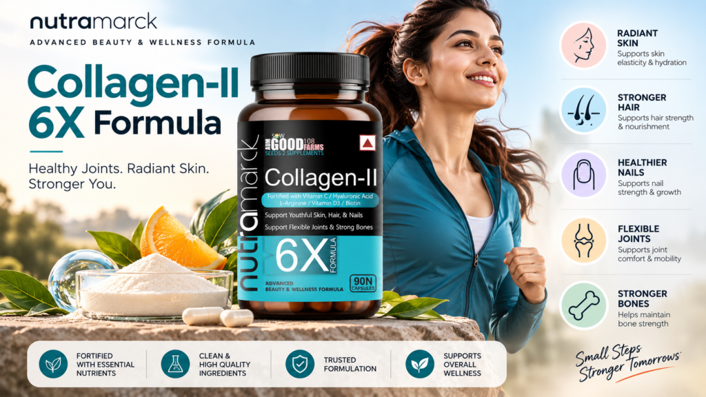 Collagen II 6X Capsules for Skin, Hair, Joints and Bones