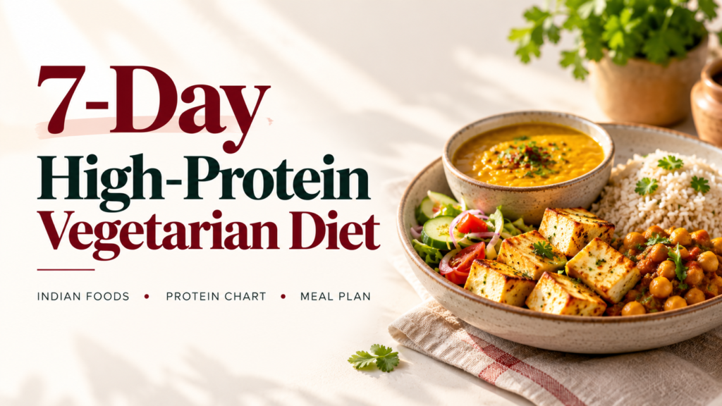 7 day high protein vegetarian Indian diet plan with paneer dal tofu and protein rich foods