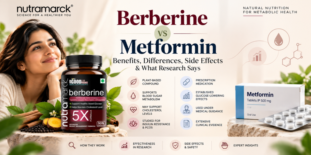 Berberine vs metformin comparison benefits differences and side effects